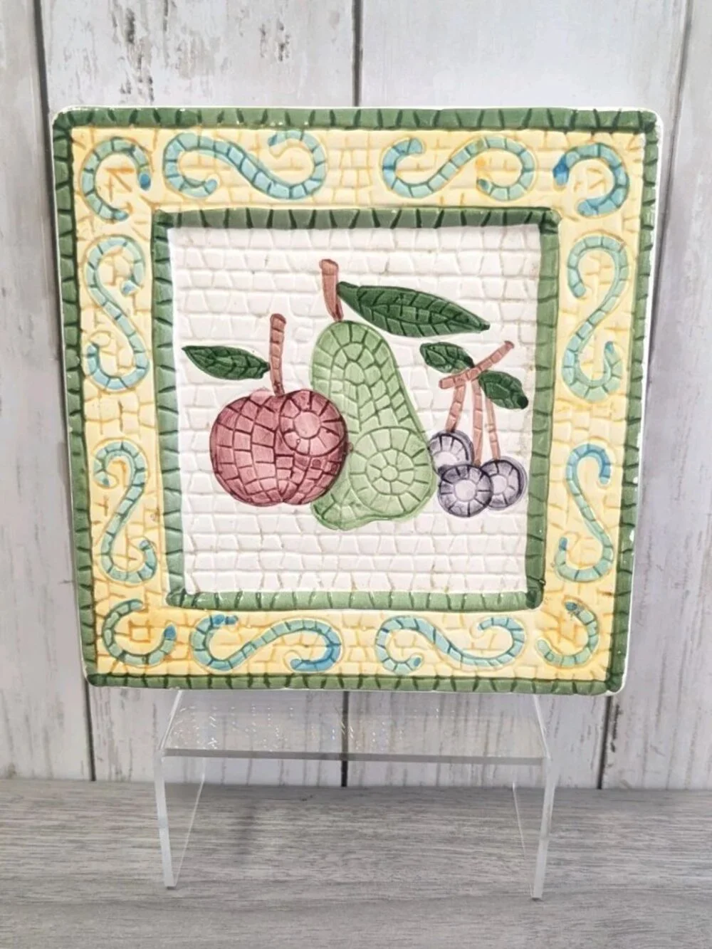 Vintage Tile Mosaic Trivet 6.5